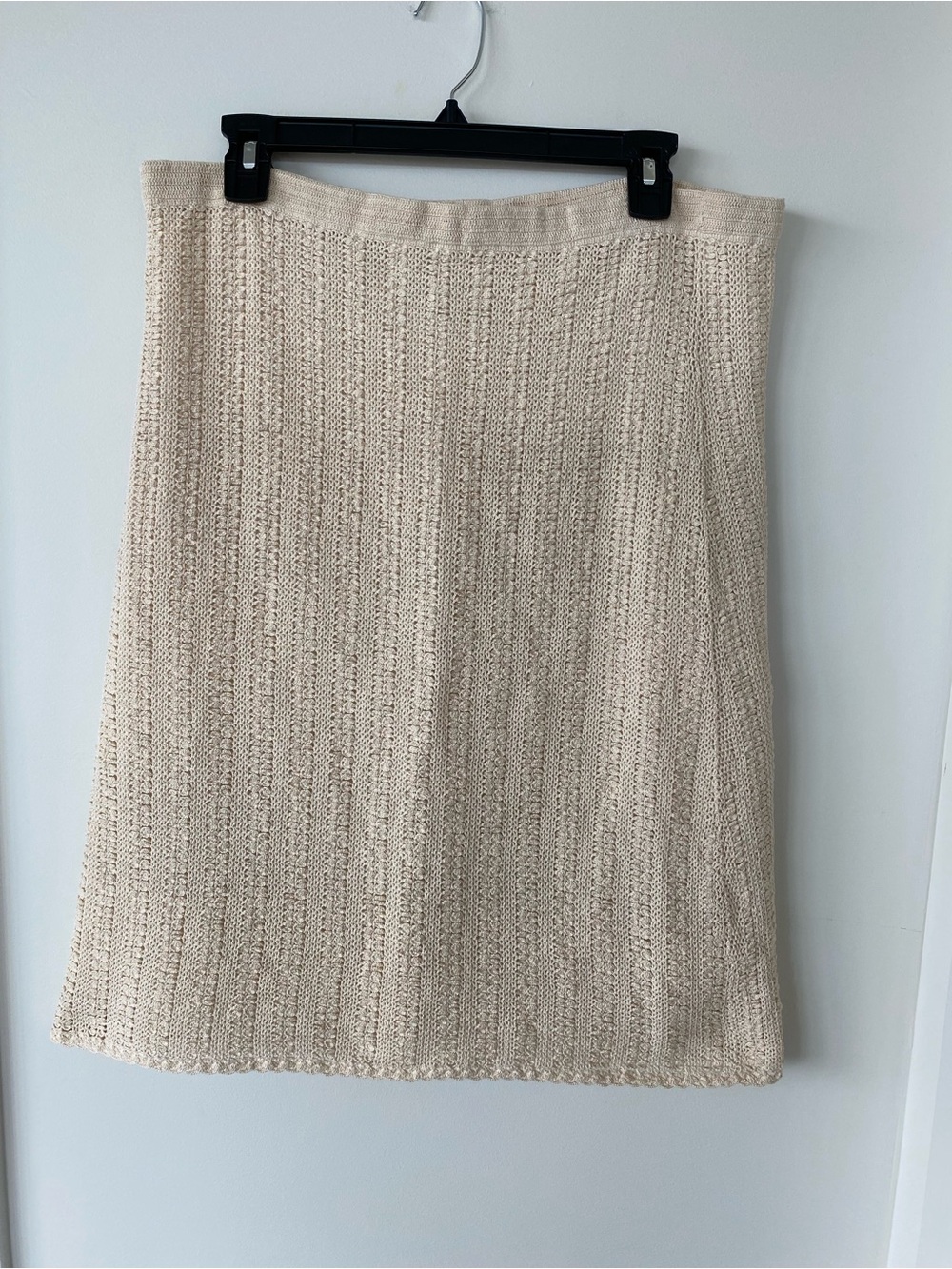 Vintage 100% Cotton Knit Pull On Pencil Knee Skirt. Size L